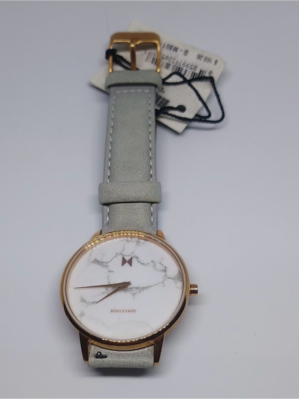 NWT — MVMT Boulevard Marble Dial Watch in Light Gray and Gold